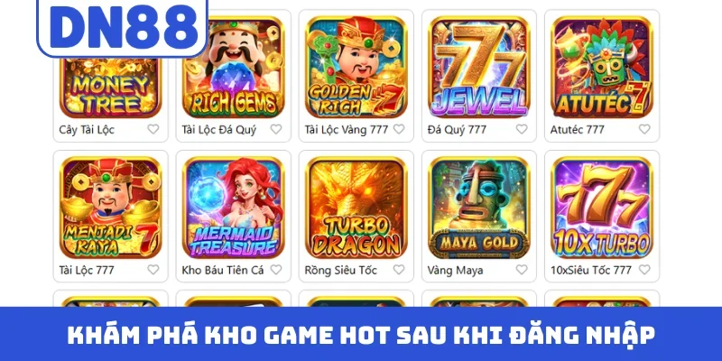 Khám phá kho game hot sau khi đăng nhập